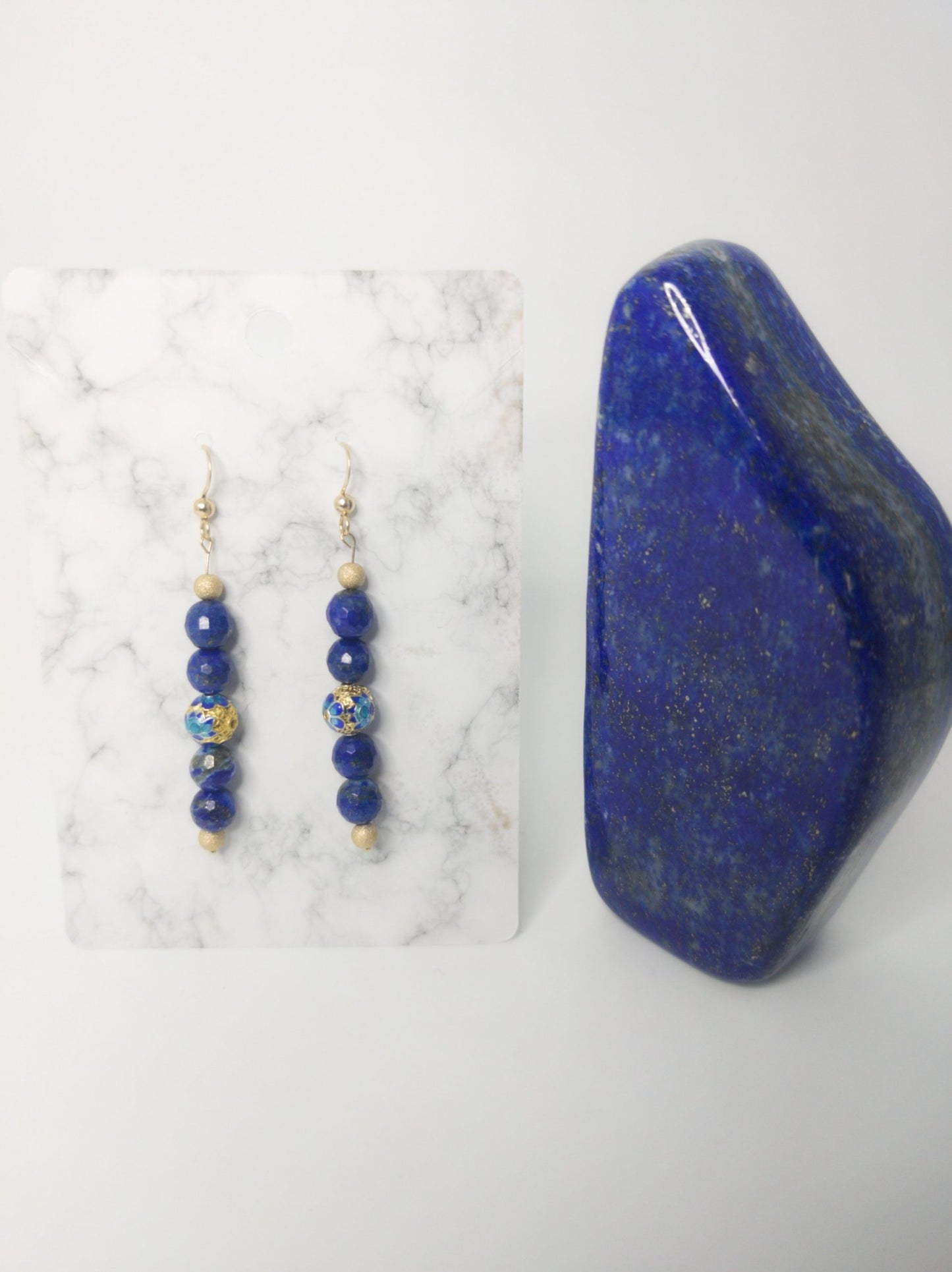 'Royal Blue Stardust' gold earrings image 0