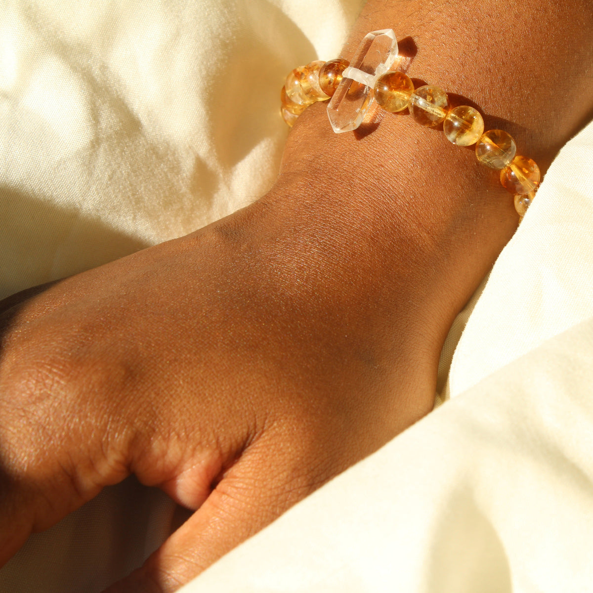 The Bright Side — Citrine & Clear Quartz Bracelet
