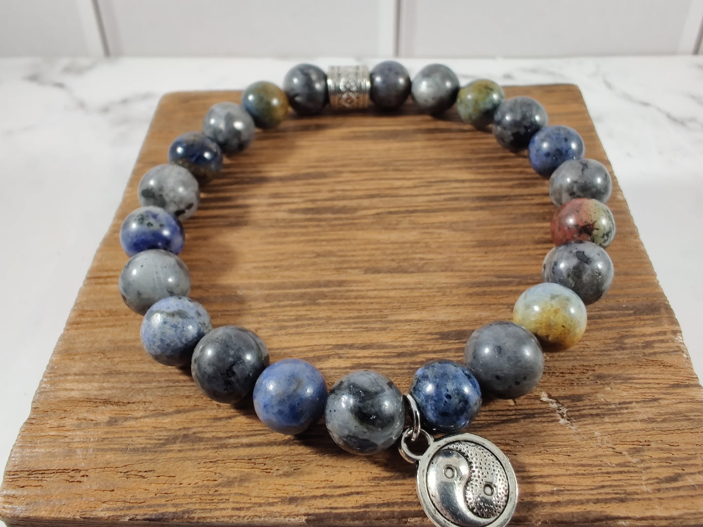 Labradorite and sunset dumortierite energy bracelet image 0