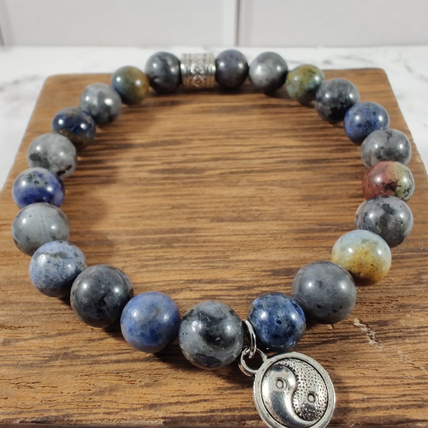 Labradorite and sunset dumortierite energy bracelet image 0