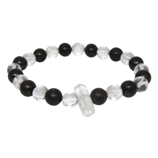 Clear Quartz and Shungite Energy Bracelet