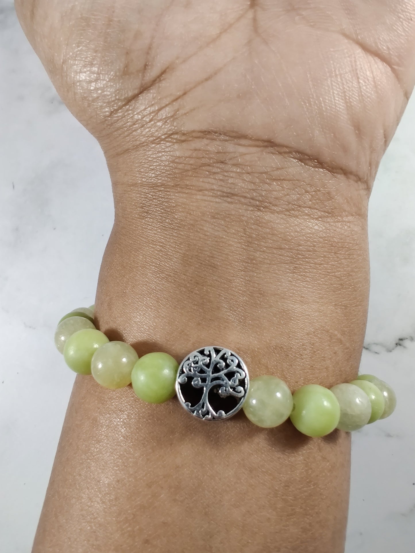 Heliodor and serpentine energy bracelet image 2