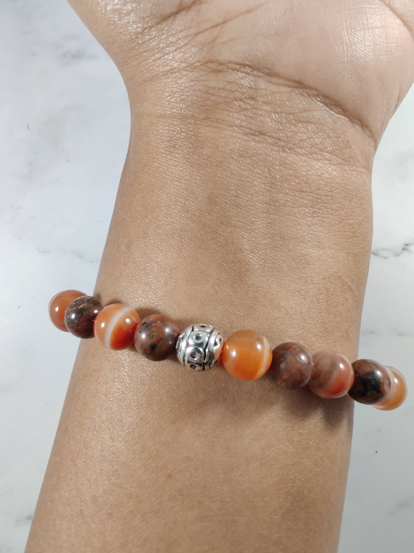 Brecciated jasper and carnelian energy bracelet image 2