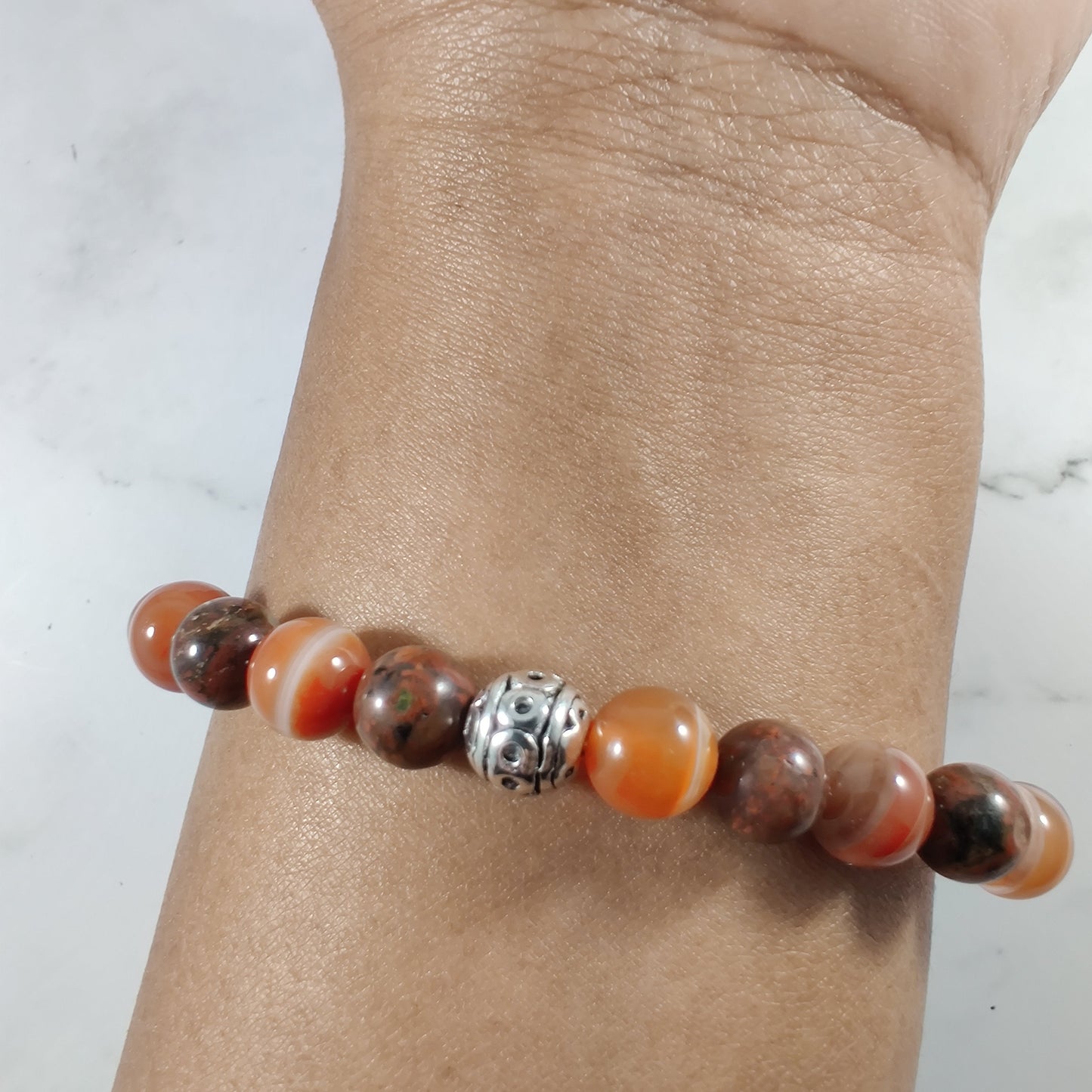 Brecciated jasper and carnelian energy bracelet image 2
