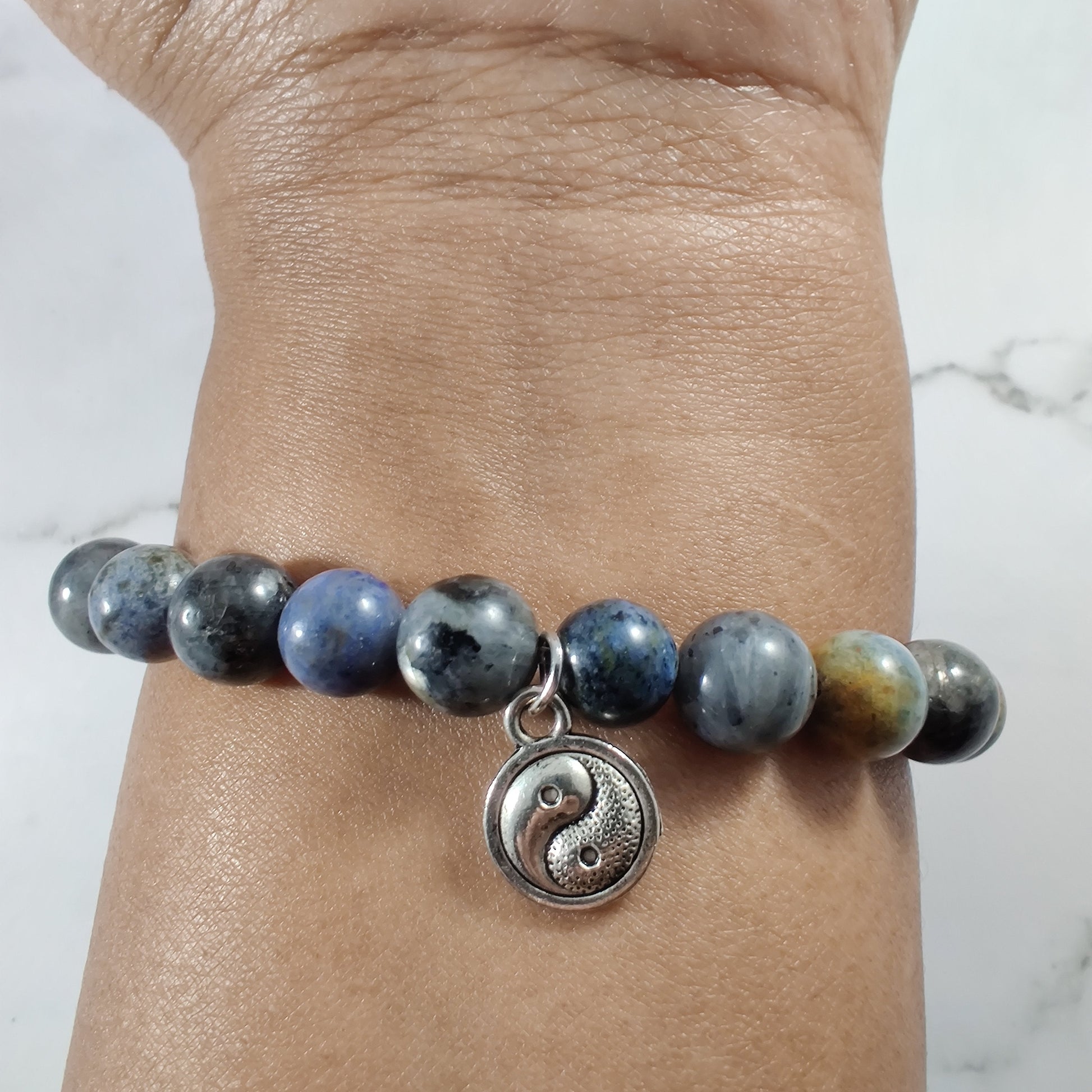 Labradorite and sunset dumortierite energy bracelet image 2