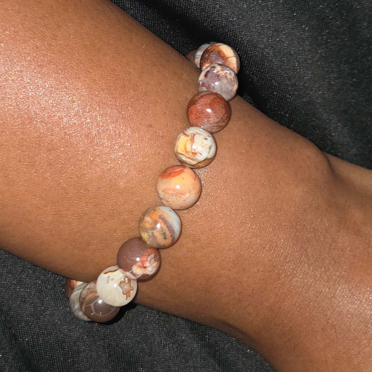 Unedited — Bird's Eye Rhyolite & Mexican Laguna Lace Agate Bracelet
