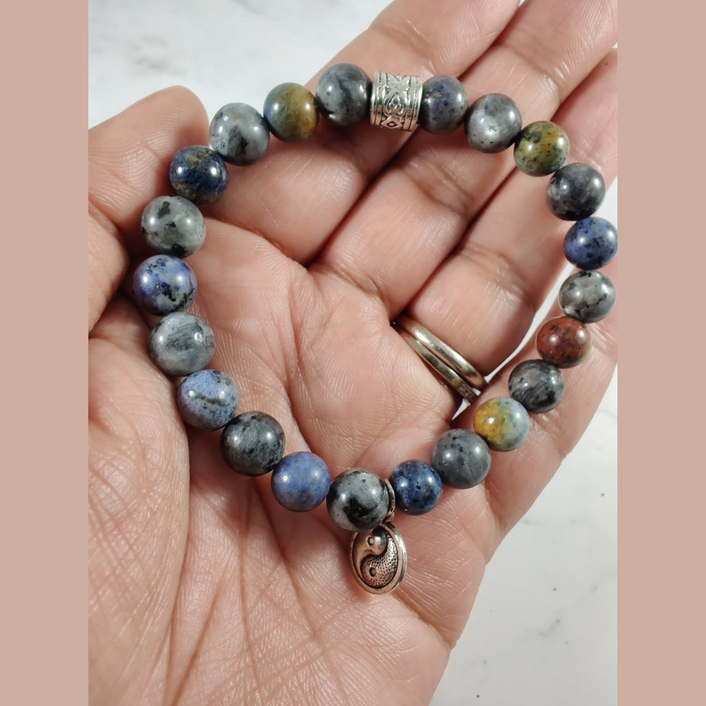 Labradorite and sunset dumortierite energy bracelet image 1