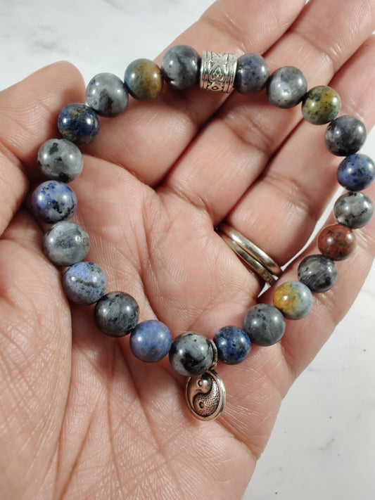 Labradorite and sunset dumortierite energy bracelet image 1