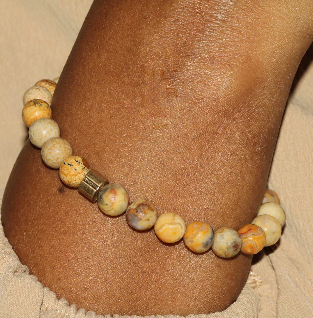 Picture This — Picture Jasper & Yellow Crazy Lace Agate Bracelet