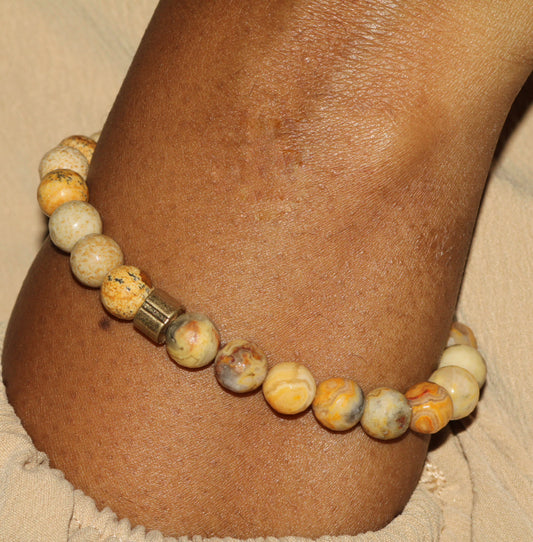 Picture This — Picture Jasper & Yellow Crazy Lace Agate Bracelet