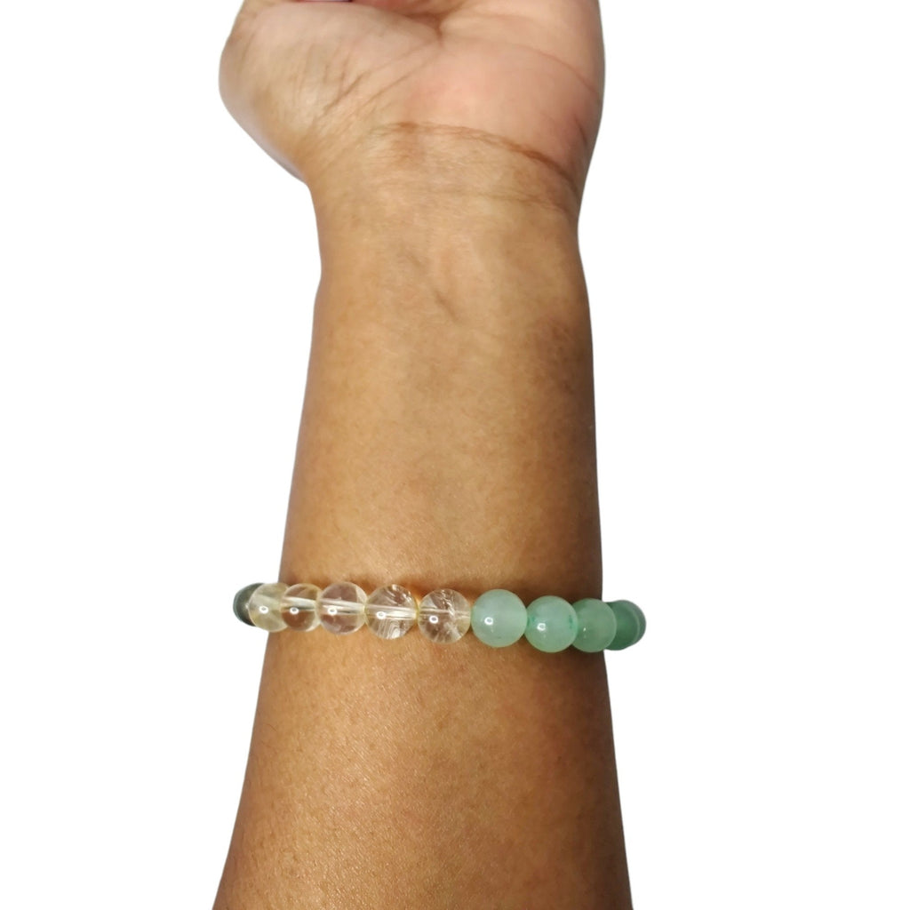 Bloodstone, citrine (A), garnet, green aventurine, and pyrite stretch bracelet image 1