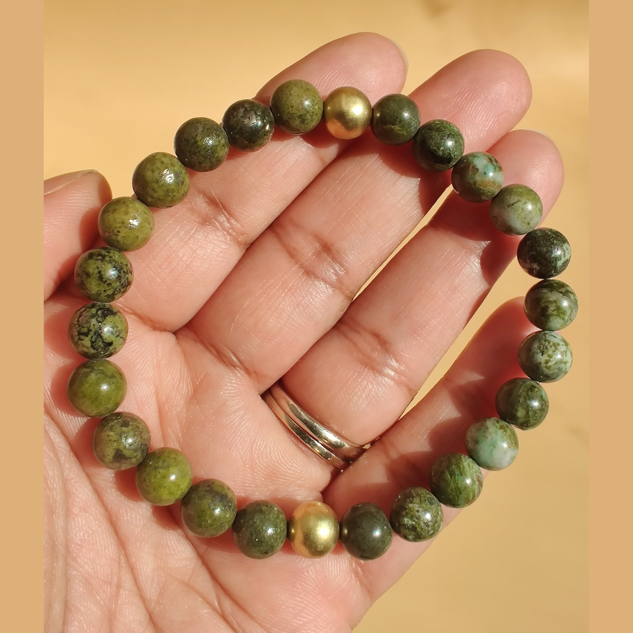 Chalcopyrite and cuprite stretch bracelet image 2