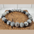 Black water jasper and map stone energy bracelet image 0