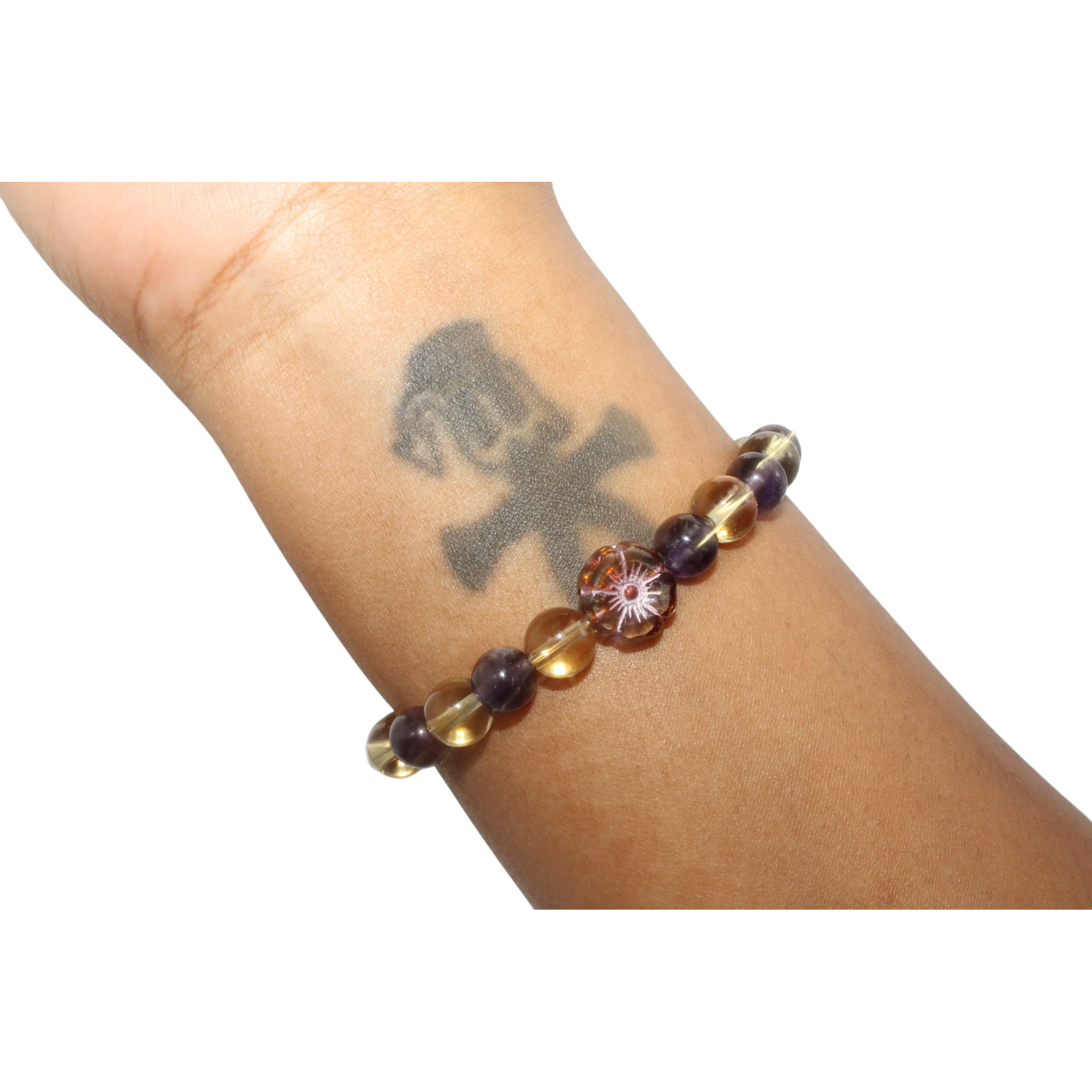 Amethyst and Whiskey Quartz Energy Bracelet