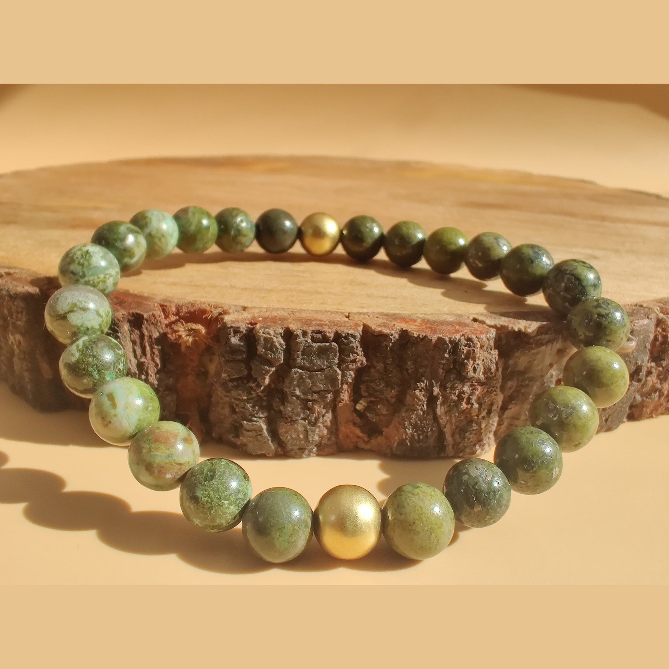 Chalcopyrite and cuprite stretch bracelet image 0