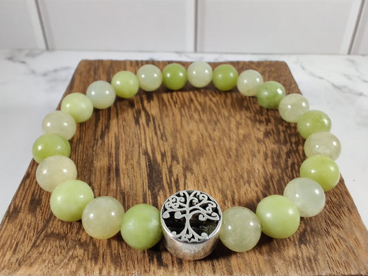 Heliodor and serpentine energy bracelet image 0