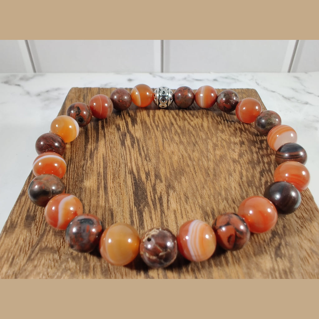 Brecciated jasper and carnelian energy bracelet image 0
