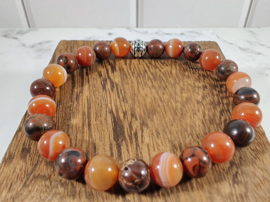 Brecciated jasper and carnelian energy bracelet image 0