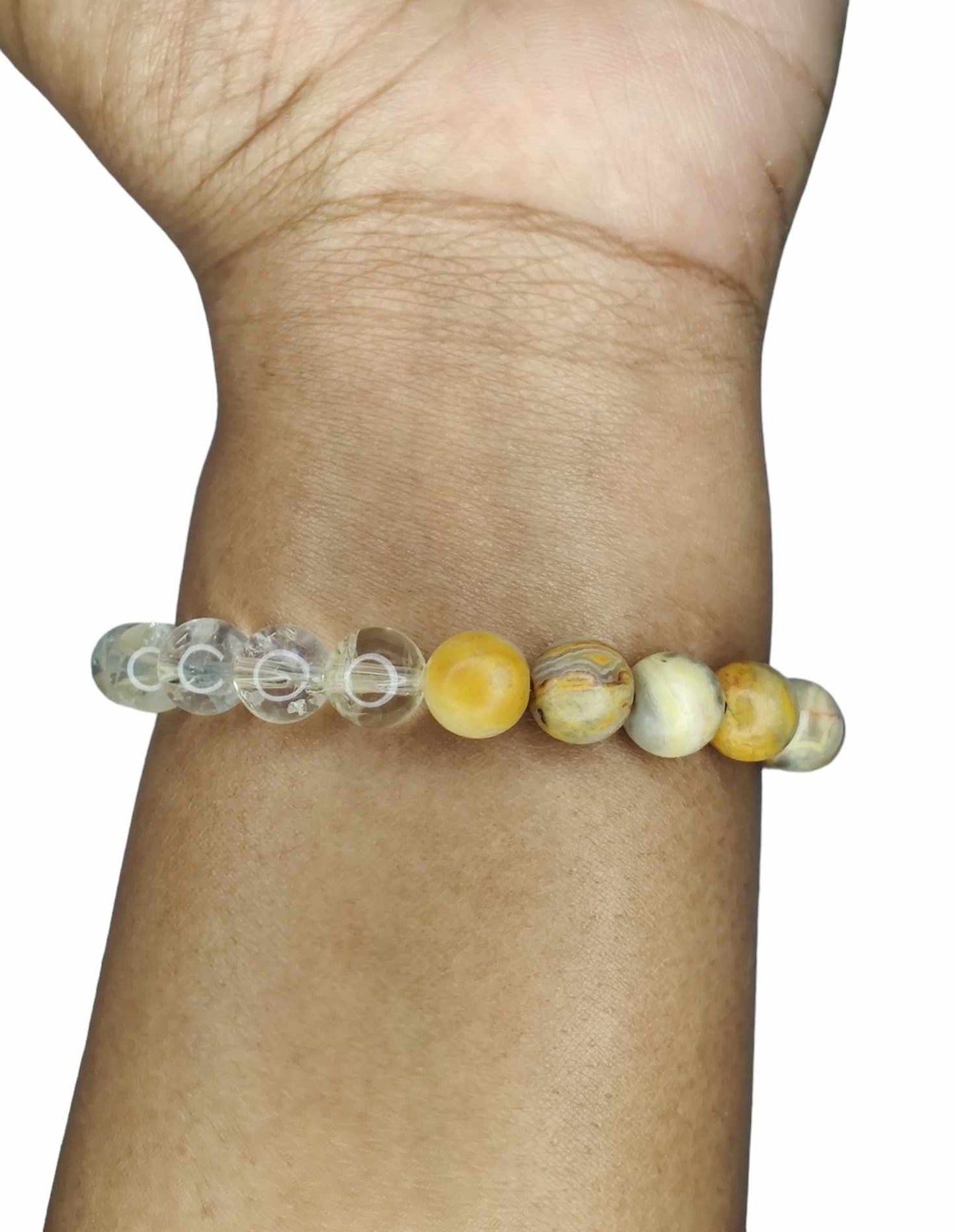 Citrine (A), crazy lace agate, and tiger's eye (A) stretch bracelet image 2