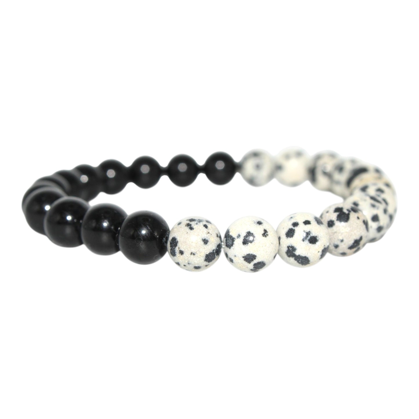 Black Tourmaline and Dalmatian Jasper Bracelet