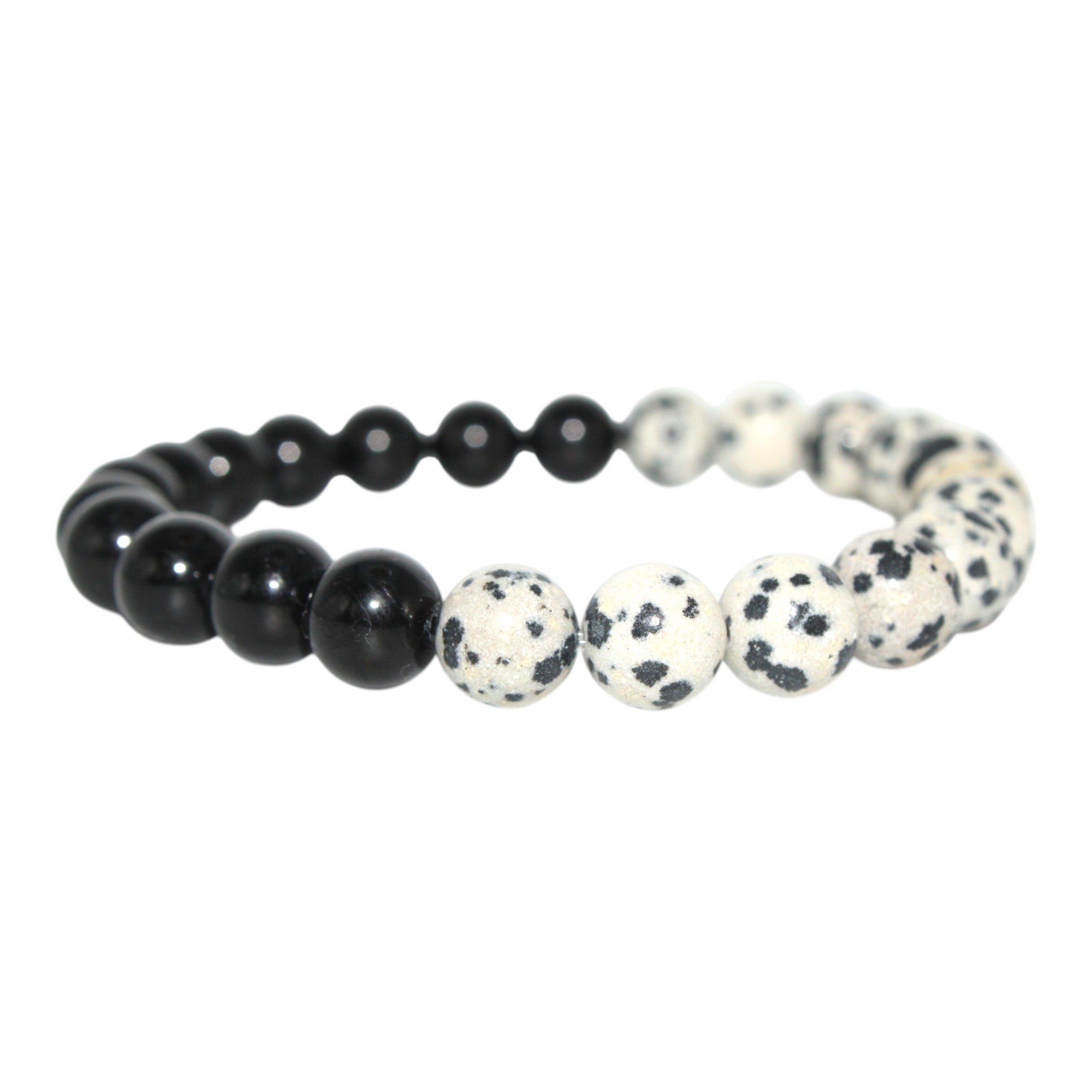 Black Tourmaline and Dalmatian Jasper Bracelet