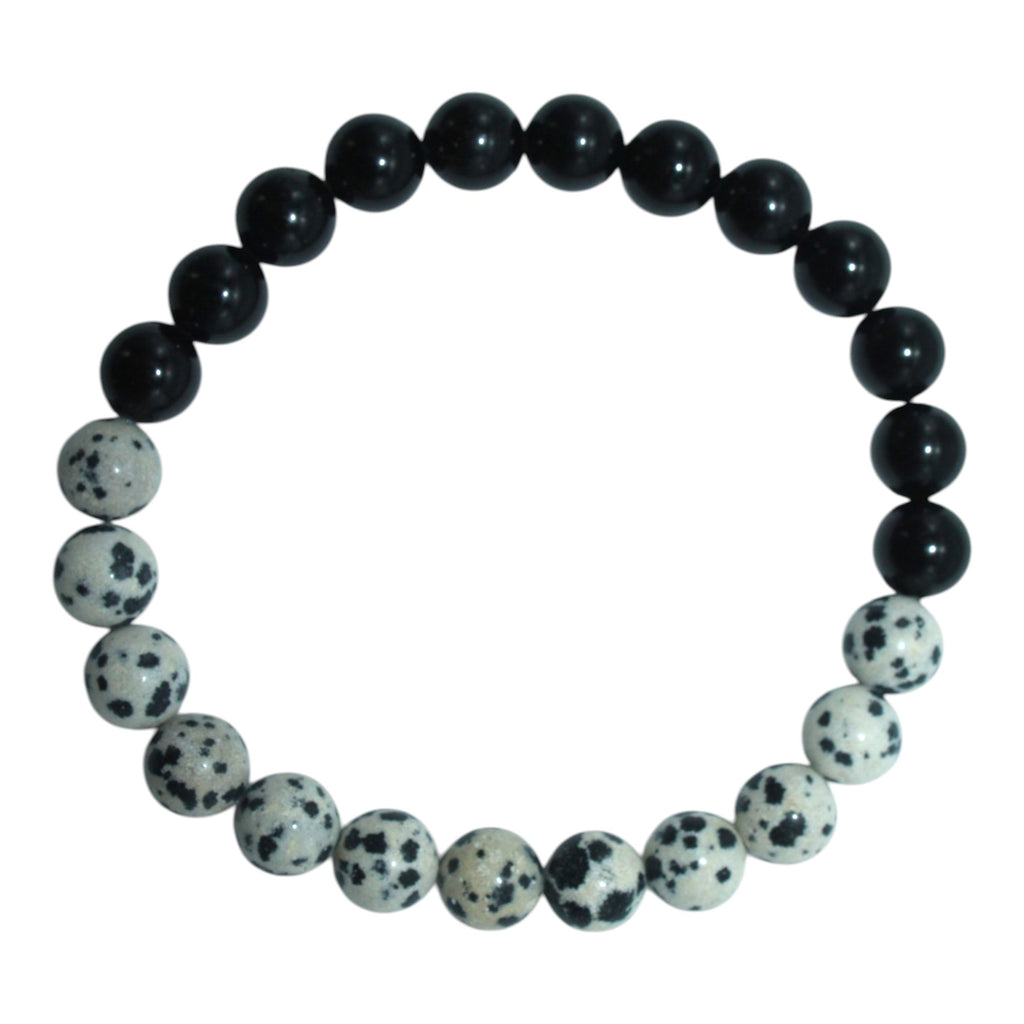 Black Tourmaline and Dalmatian Jasper Bracelet
