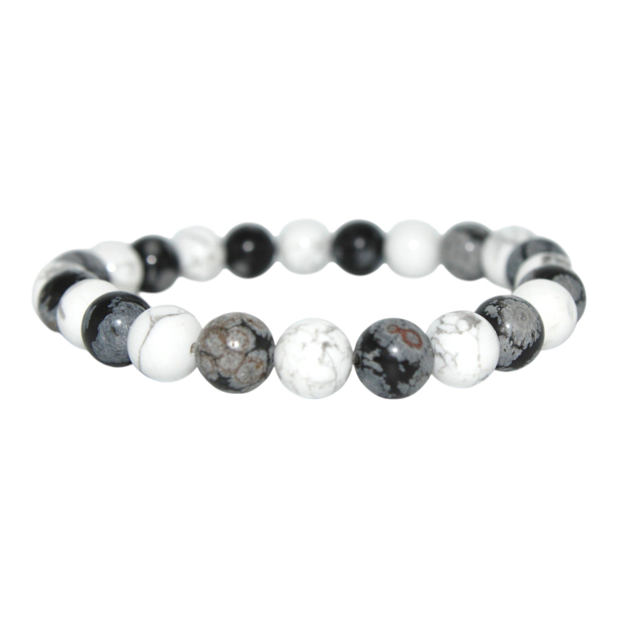 Howlite and Snowflake Obsidian Energy Bracelet
