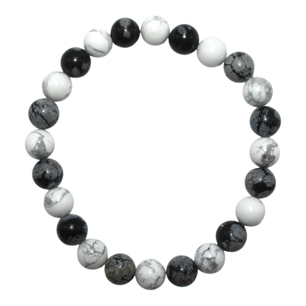 Howlite and Snowflake Obsidian Energy Bracelet