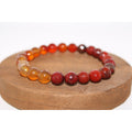 Faceted Carnelian and Apple Jasper Energy Bracelet