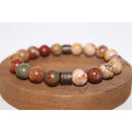 Bird's Eye Rhyolite and Red Creek Jasper Energy bracelet