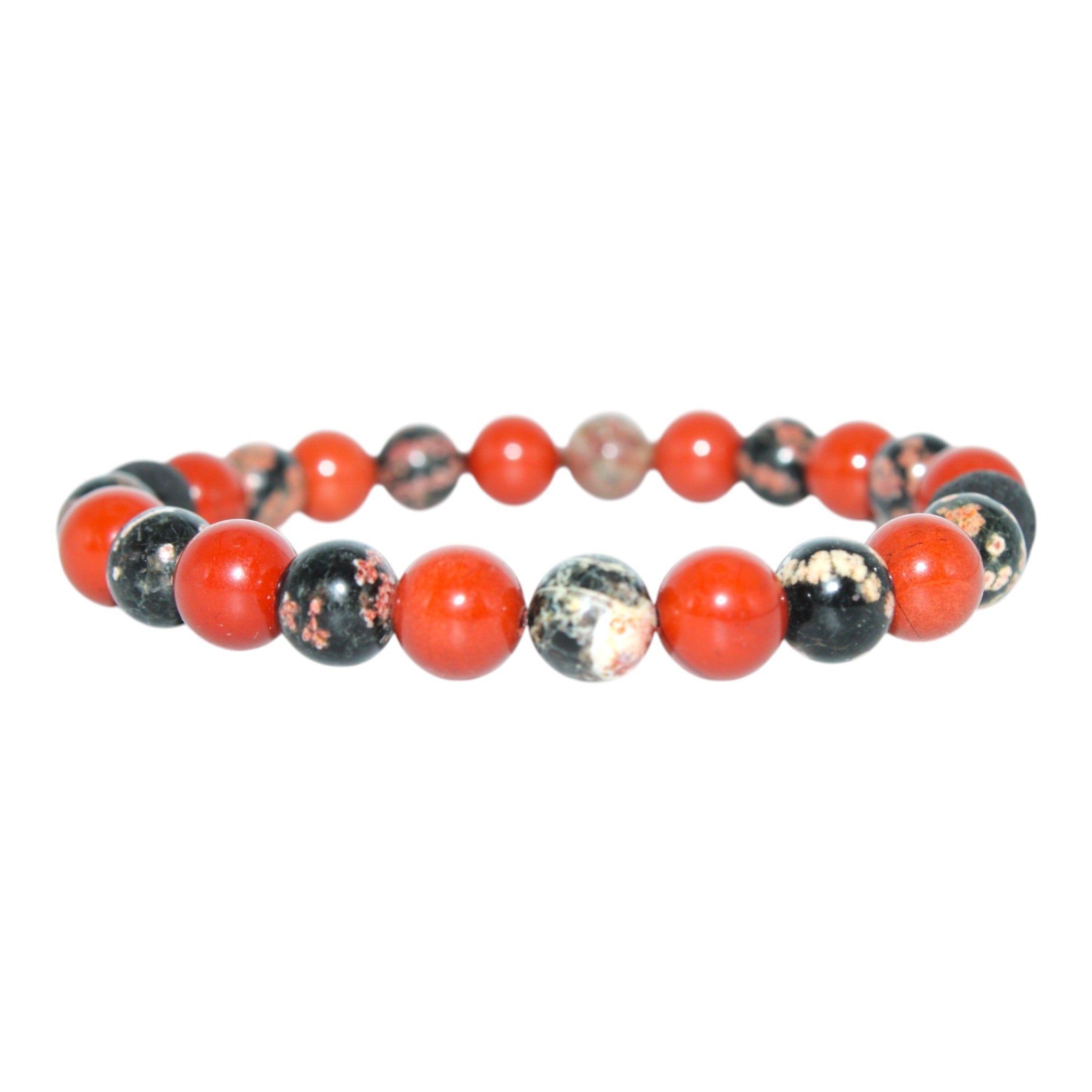 Mexican Red Snowflake Jasper and Red Jasper with Lava Rock