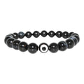 Black Sardonyx and Black Tourmaline Evil Eye Bracelet