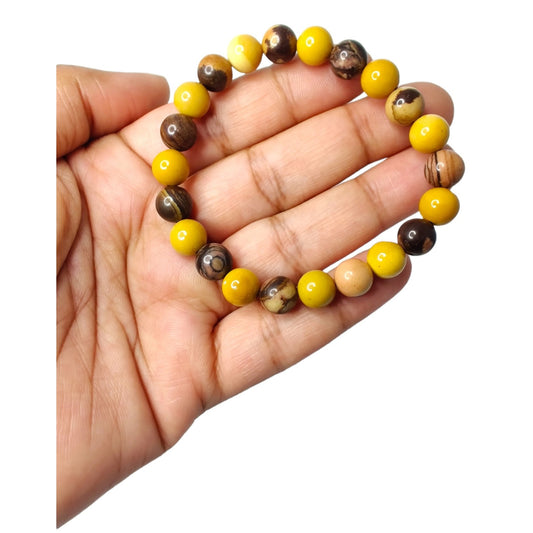 Australian outback jasper and Australian yellow mookaite stretch bracelet image 0