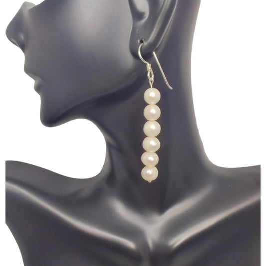 Pearl sterling silver earrings image 0