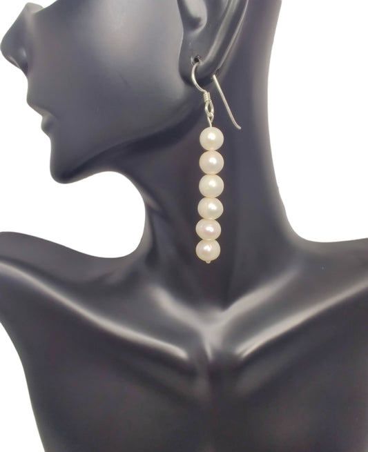 Pearl sterling silver earrings image 0