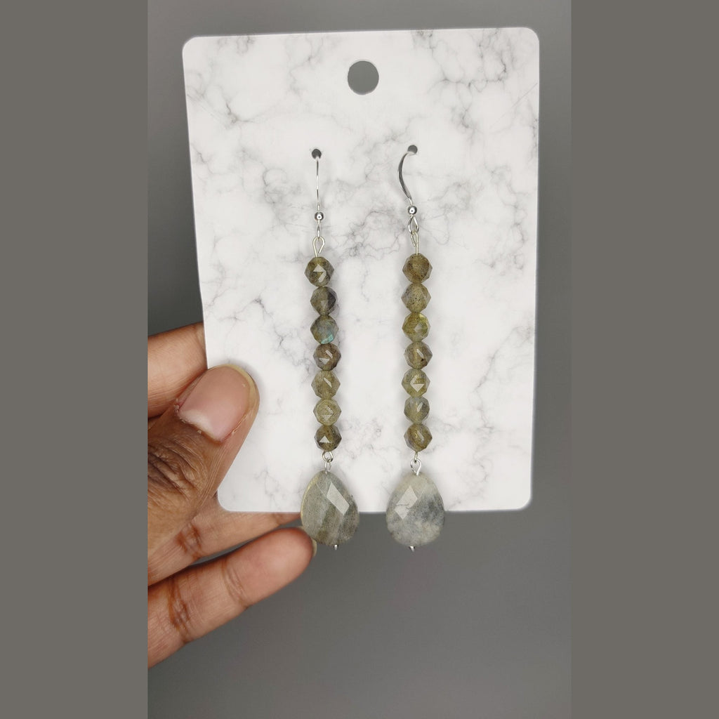 Faceted labradorite sterling silver earrings image 2