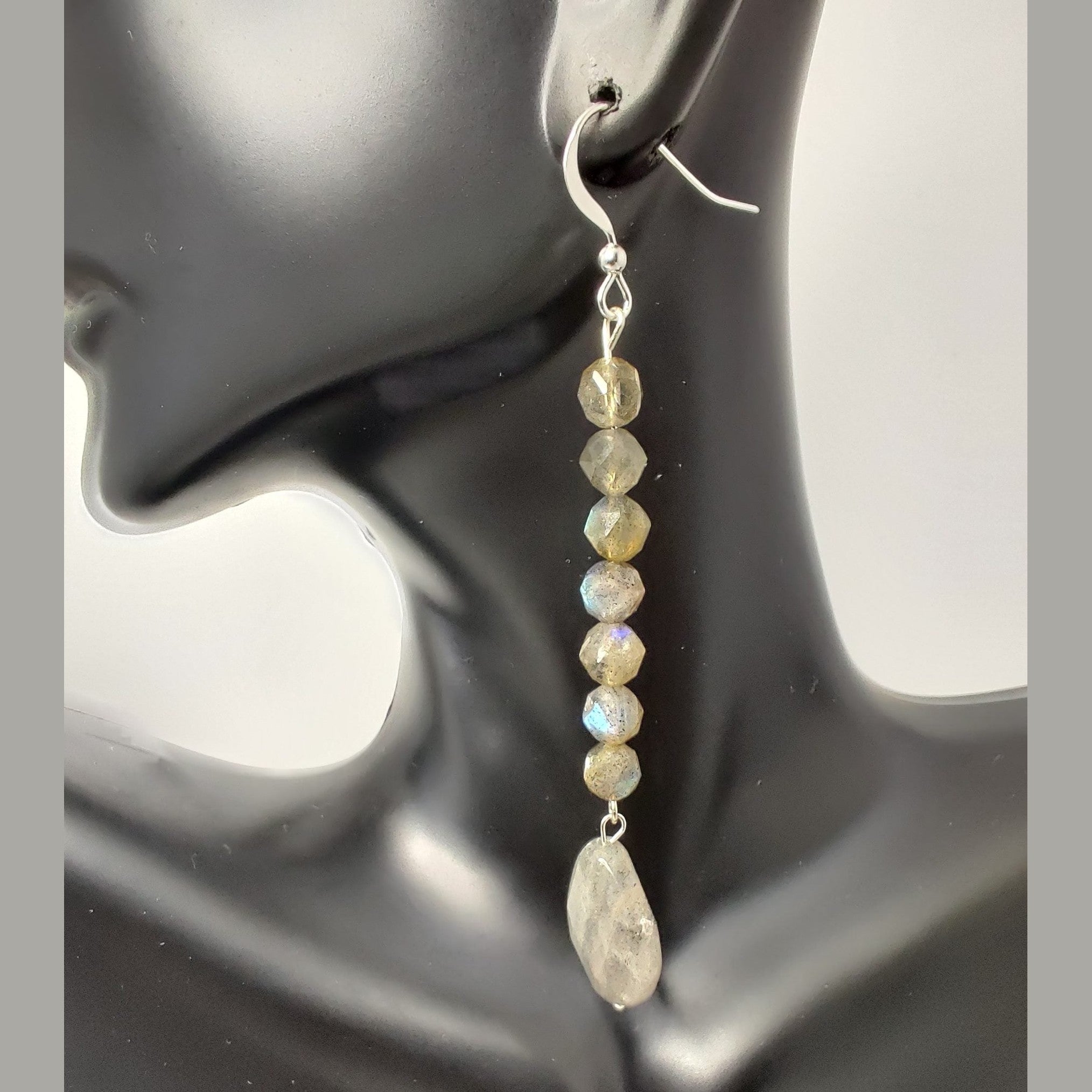 Faceted labradorite sterling silver earrings image 0