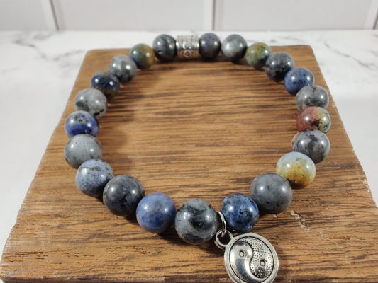 Labradorite and sunset dumortierite energy bracelet image 0