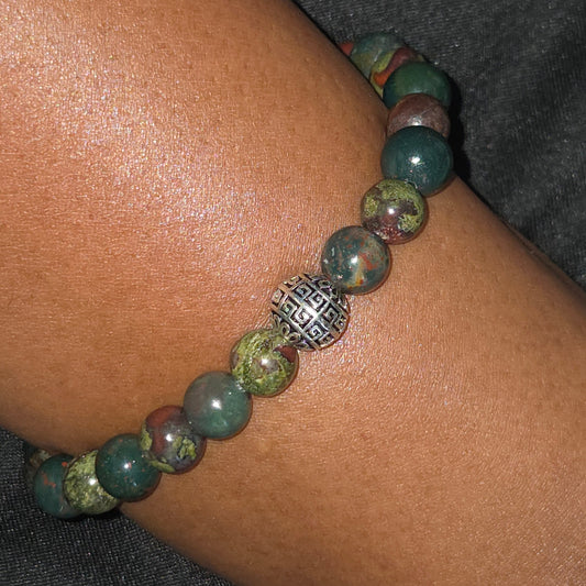 Dragon Heart — Bloodstone & Dragon Blood Jasper Bracelet