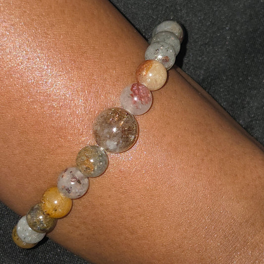 Amplified — Black Super Seven & Lodolite Bracelet