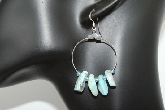 Tide Pool — Larimar Hoop Earrings