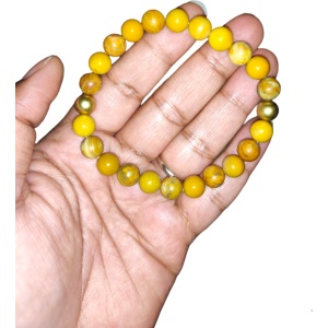 Yellow crazy lace agate and yellow mookaite stretch bracelet